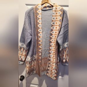 Cozy Sweater Cardigan M Blue
